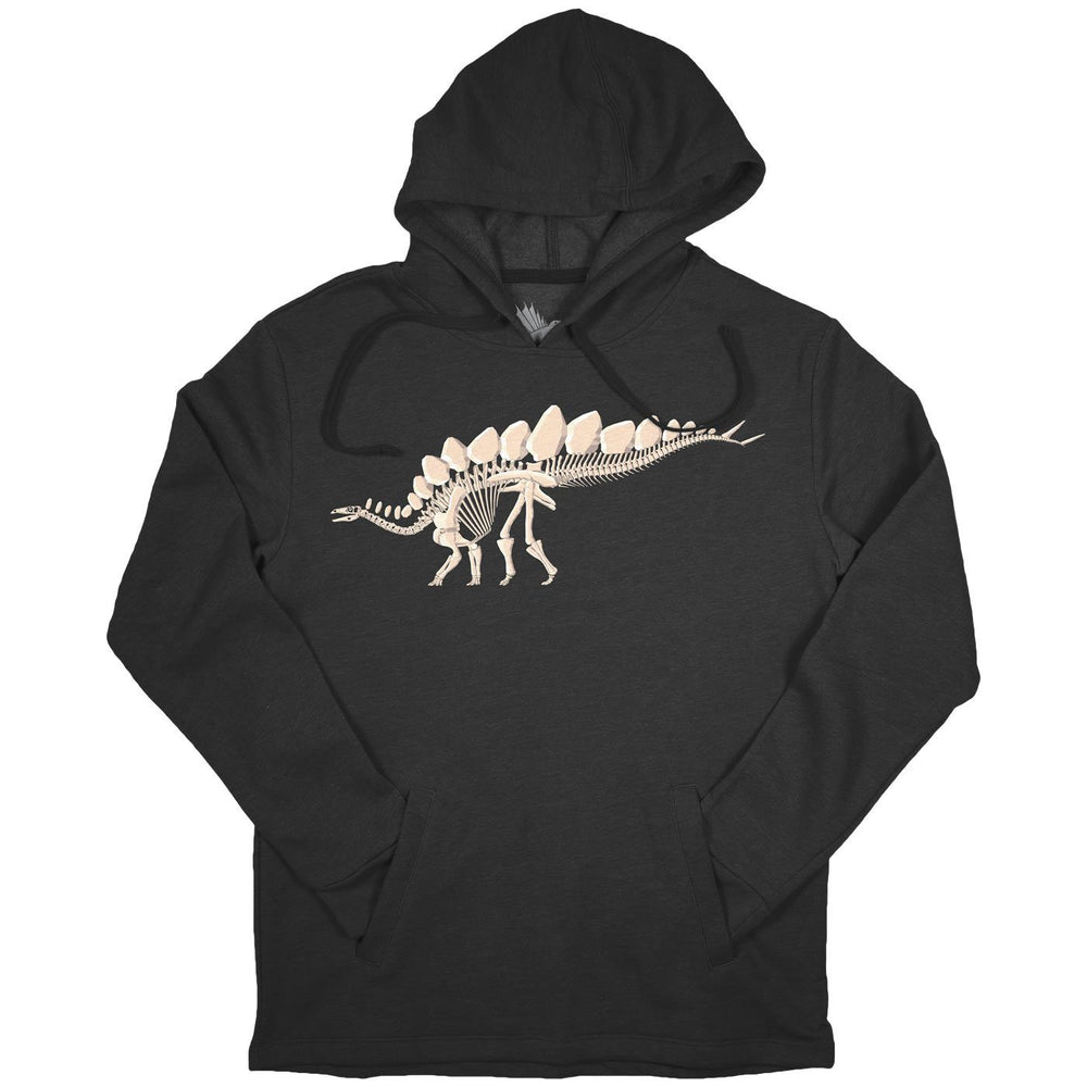 Stegosaurus Bonebed™ Adult Dinosaur Hoodie Heather Black - Permia