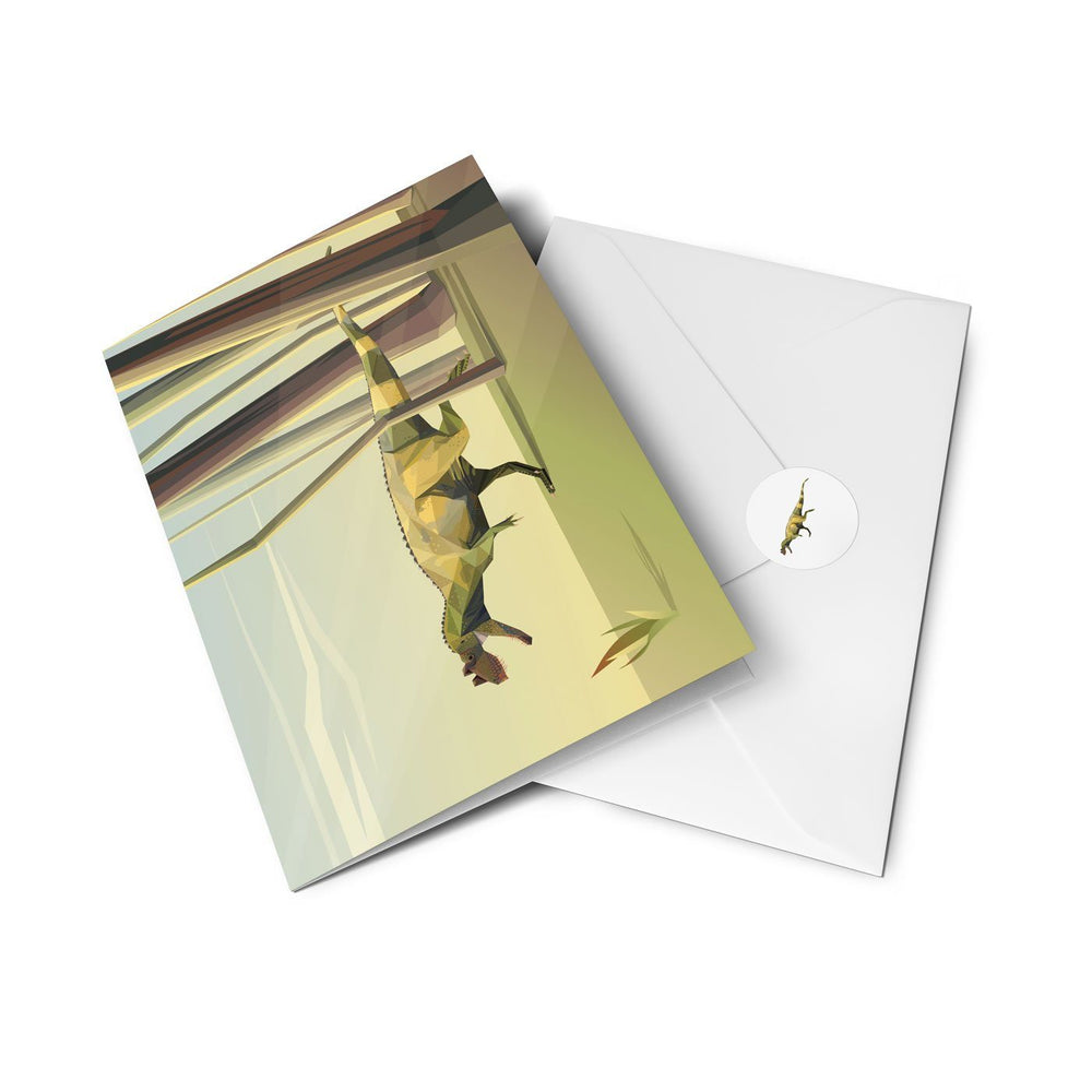Ceratosaurus Paleoscape™ Dinosaur Greeting Card  - Permia