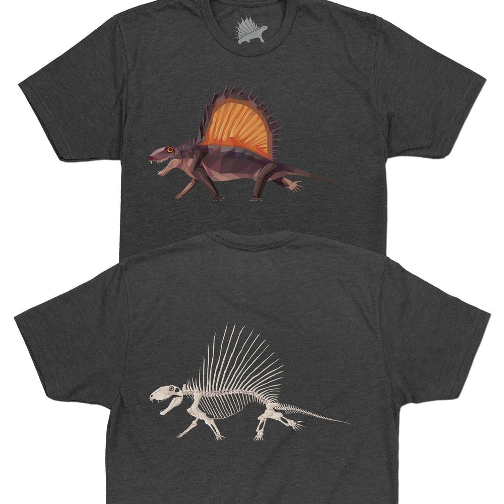 Dimetrodon Fossil Fusion™ Adult Synapsid T-Shirt Charcoal - Permia