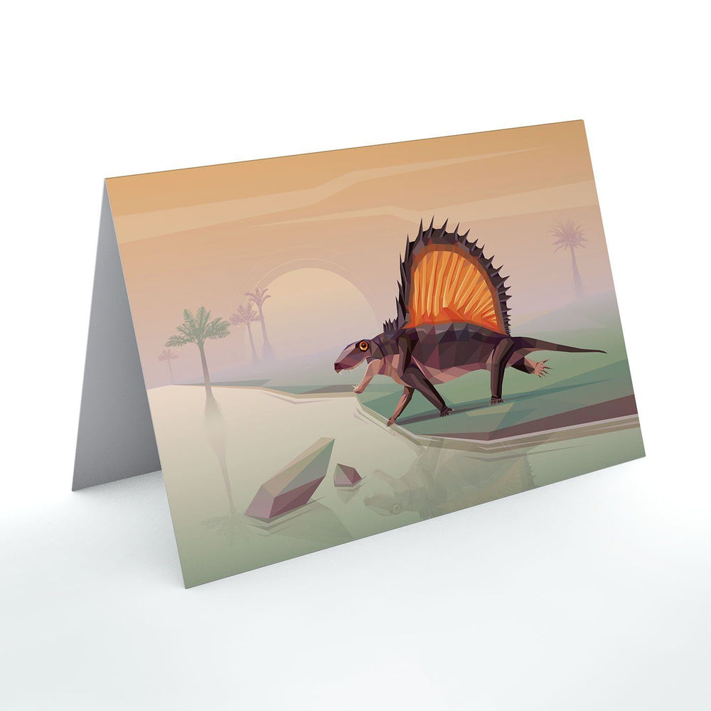 Dimetrodon Paleoscape™ Synapsid Greeting Card  - Permia