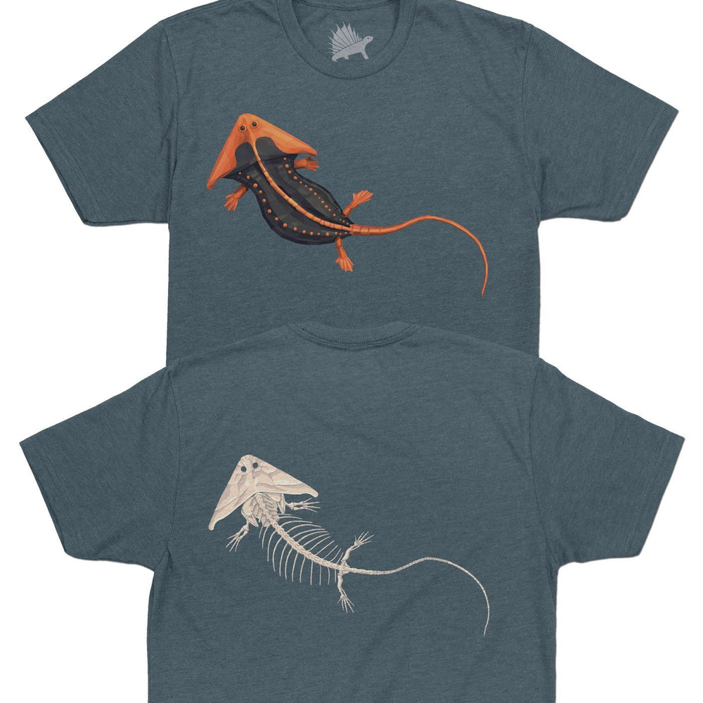 Diplocaulus Fossil Fusion™ Adult Amphibian T-Shirt Slate Blue - Permia