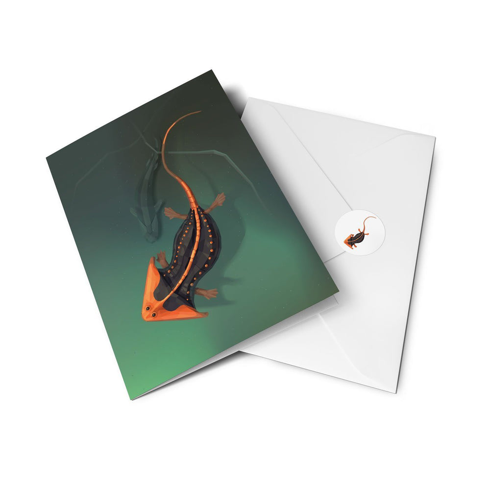 Diplocaulus Paleoscape™ Amphibian Greeting Card  - Permia