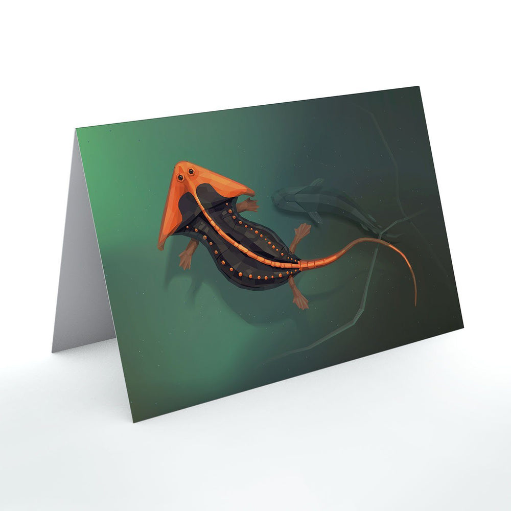 Diplocaulus Paleoscape™ Amphibian Greeting Card  - Permia