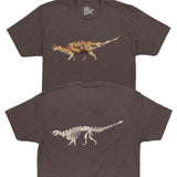 Euoplocephalus Fossil Fusion™ Adult Dinosaur T-Shirt Coffee - Permia