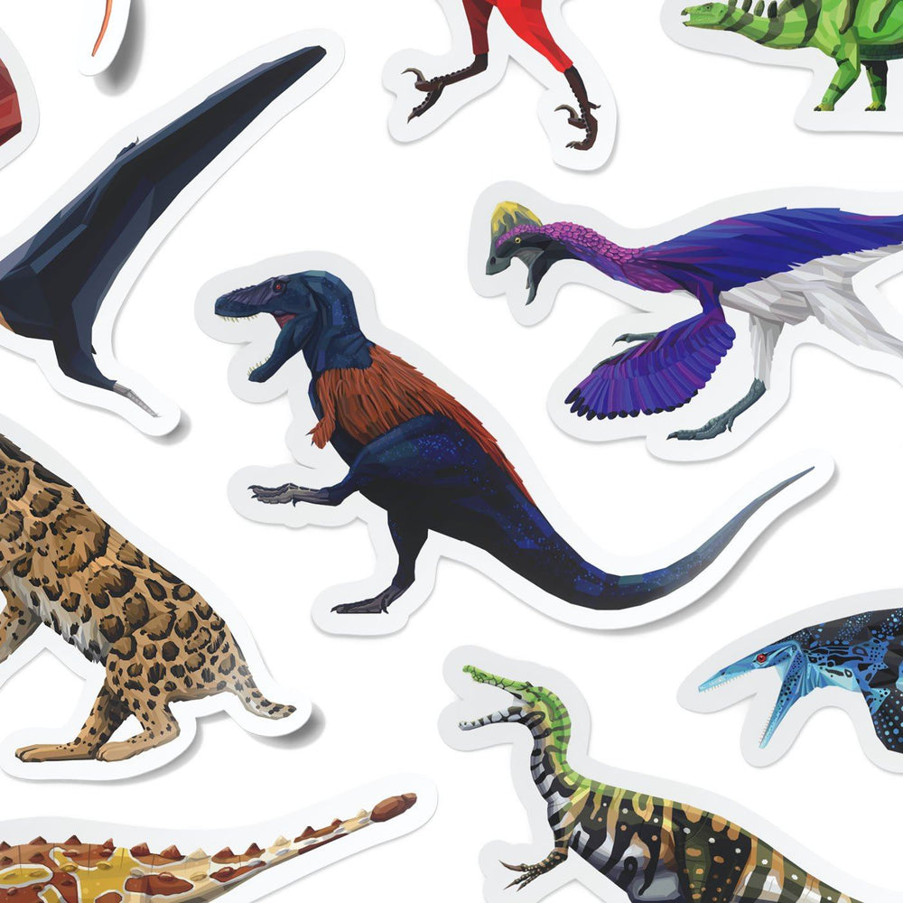 Collectible Dinosaur Stickers 16-Pack  - Permia