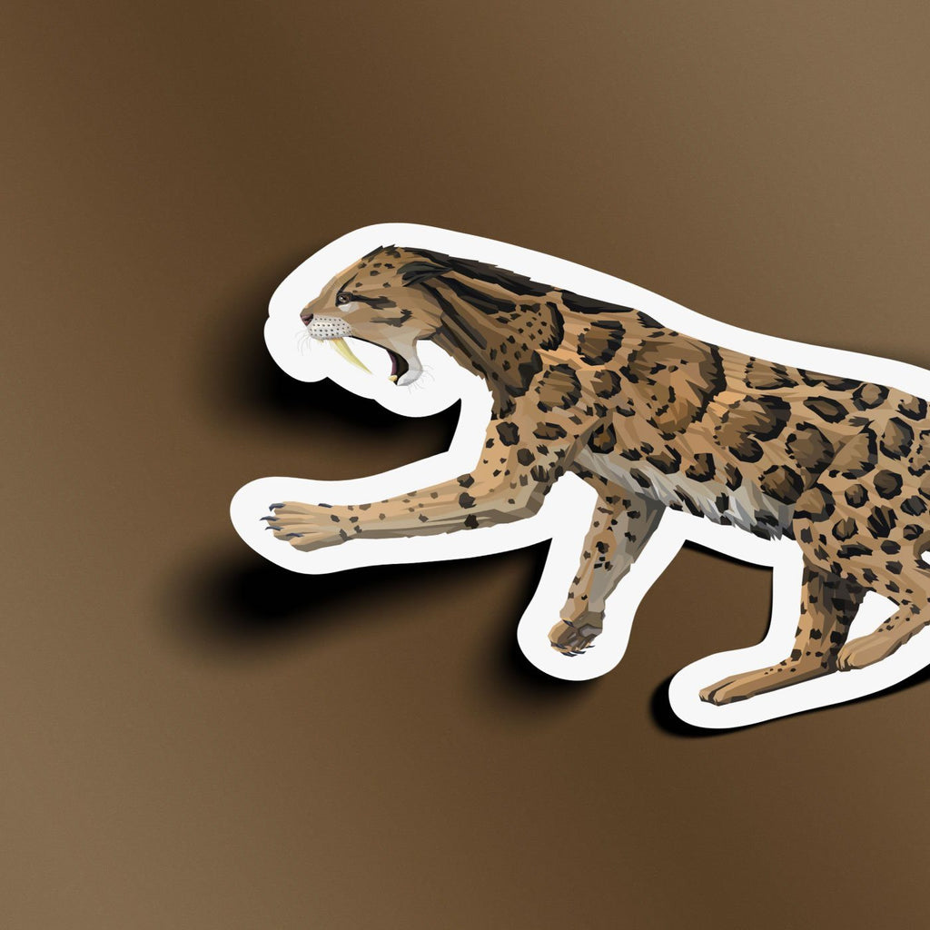 Smilodon Sticker Smilodon Sticker - Collectible Dinosaur Stickers for All Ages – Permia