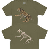 Smilodon Fossil Fusion™ Adult Saber-Toothed Cat T-Shirt Olive - Permia