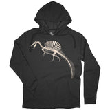 Spinosaurus Bonebed™ Adult Dinosaur Hoodie Heather Black - Permia