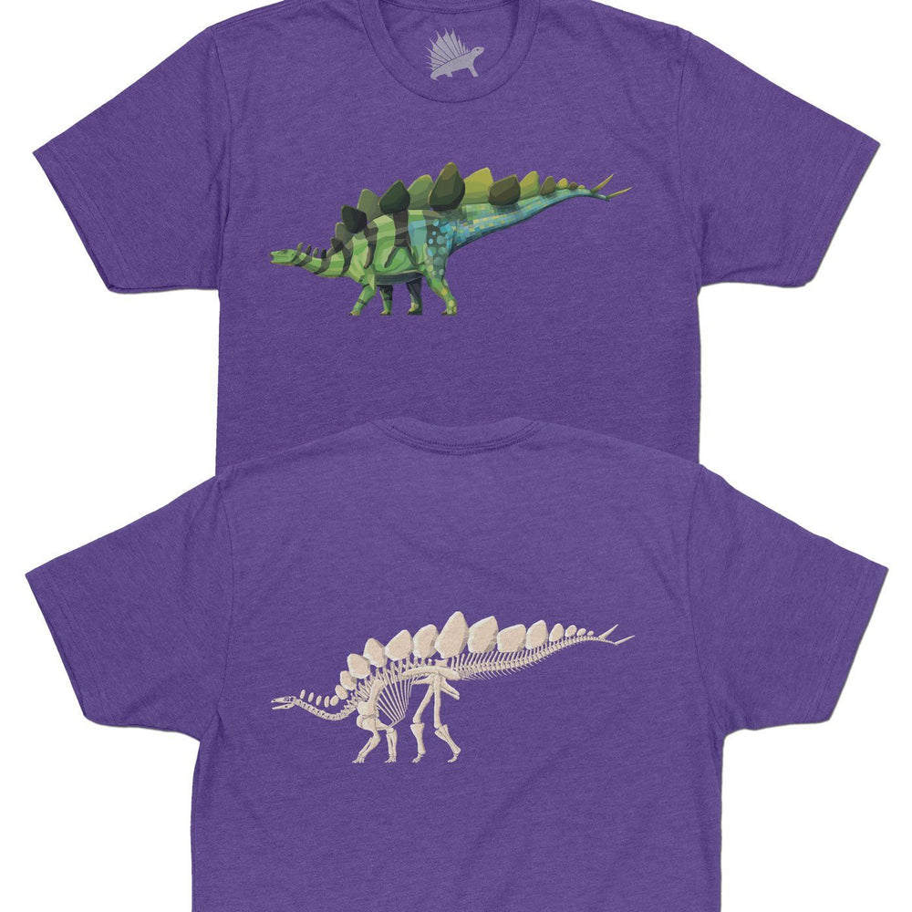 Stegosaurus Fossil Fusion™ Adult Dinosaur T-Shirt Bright Purple - Permia