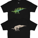 Stegosaurus Fossil Fusion™ Kids Dinosaur T-Shirt Black - Permia