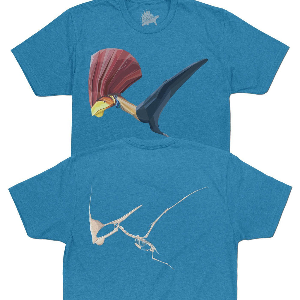 Tupandactylus Fossil Fusion™ Adult Pterosaur T-Shirt Turquoise - Permia